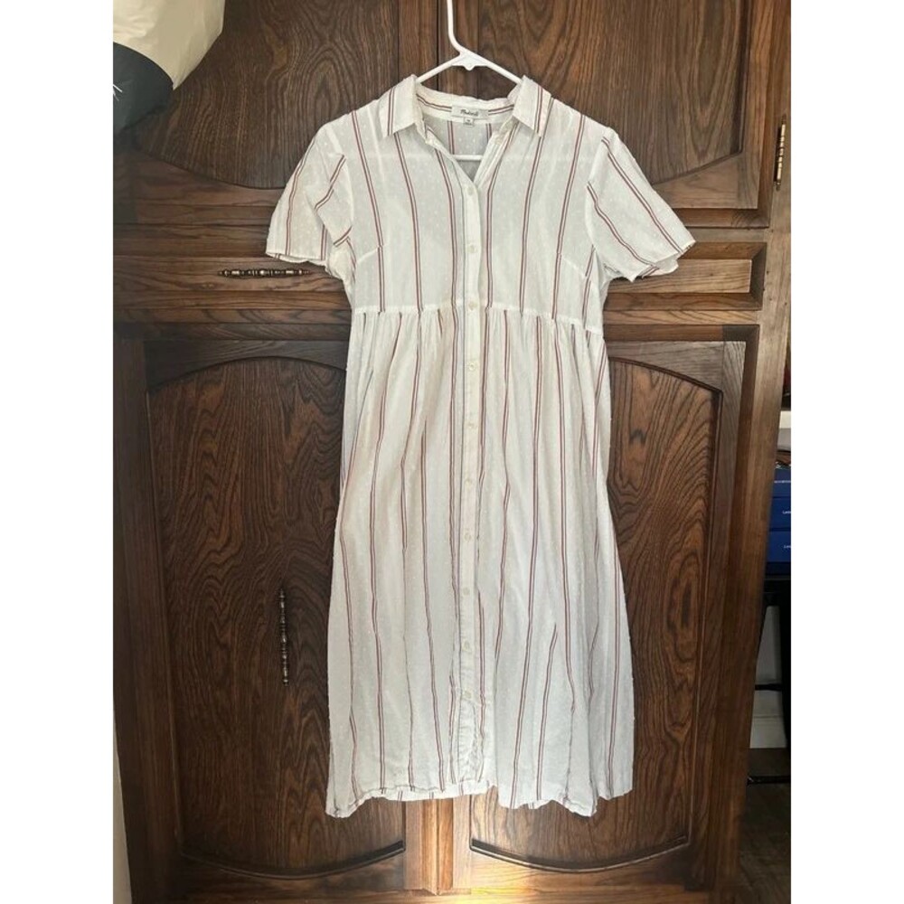 Madewell stripe midi dress xs